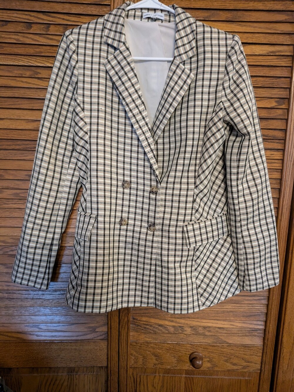Express X Negin Mirsaleni Women's Plaid Blazer Size Small